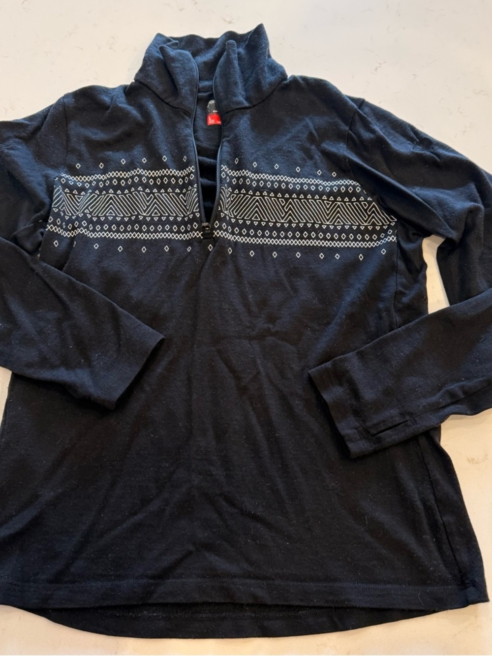 Icebreaker Black Knit Top with Subtle Logo Tab